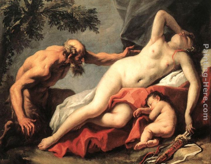 Venus and Satyr painting - Sebastiano Ricci Venus and Satyr art painting
